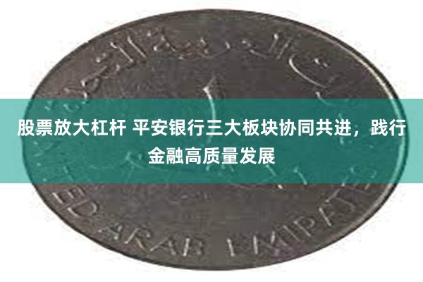 股票放大杠杆 平安银行三大板块协同共进，践行金融高质量发展