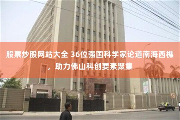 股票炒股网站大全 36位强国科学家论道南海西樵，助力佛山科创要素聚集